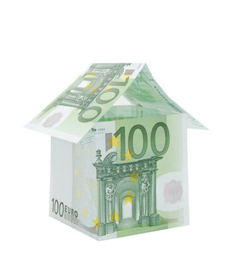 A house made from euro bills A house made from euro bills
