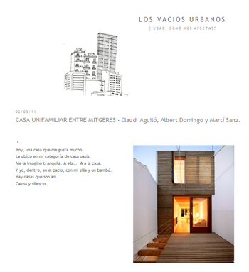 CASA UNIFAMILIAR ENTRE MITGERES los vacios urbanos EN STEPIENYBARNO CASA UNIFAMILIAR ENTRE MITGERES los vacios urbanos EN STEPIENYBARNO