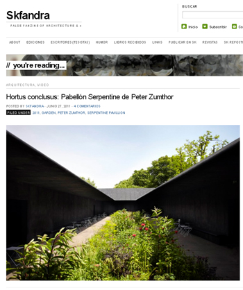 HORTUS CONCLUSUS - PABELLÓN SERPENTINE DE PETER ZUMTHOR HORTUS CONCLUSUS - PABELLÓN SERPENTINE DE PETER ZUMTHOR